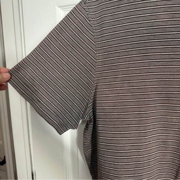 Men's Cremieux Performance tee shirt, size L, brown/white, cotton blend - Picture 6 of 10